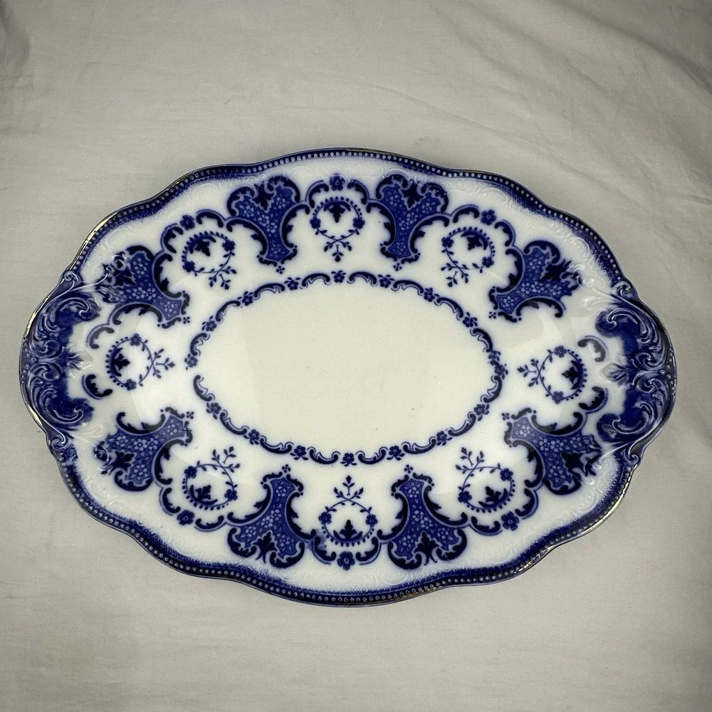 Antique Furnivals Lorne Flow Blue‎ Platter 16